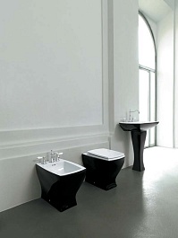 ArtCeram Унитаз приставной Jazz JZV002 черный с белым – фотография-2